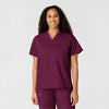 Wink WonderWORK Unisex V-Neck Scrub Top Wine