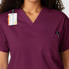 WonderWORK Unisex V-Neck Scrub Top - Wine