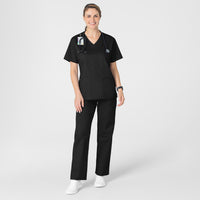 WonderWORK Women's V-Neck Scrub Top - Black