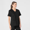 WonderWORK Women's V-Neck Scrub Top - Black