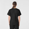 WonderWORK Women's V-Neck Scrub Top Black back view