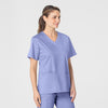 WonderWORK Women's V-Neck Scrub Top - Ceil Blue