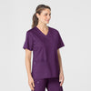 WonderWORK Women's V-Neck Scrub Top - Eggplant