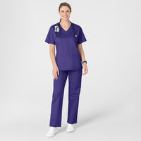 WonderWORK Women's V-Neck Scrub Top - Grape