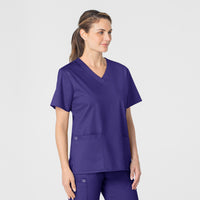 WonderWORK Women's V-Neck Scrub Top - Grape