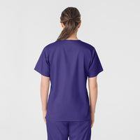 WonderWORK Women's V-Neck Scrub Top Grape back view