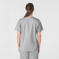 WonderWORK Women's V-Neck Scrub Top Grey back view