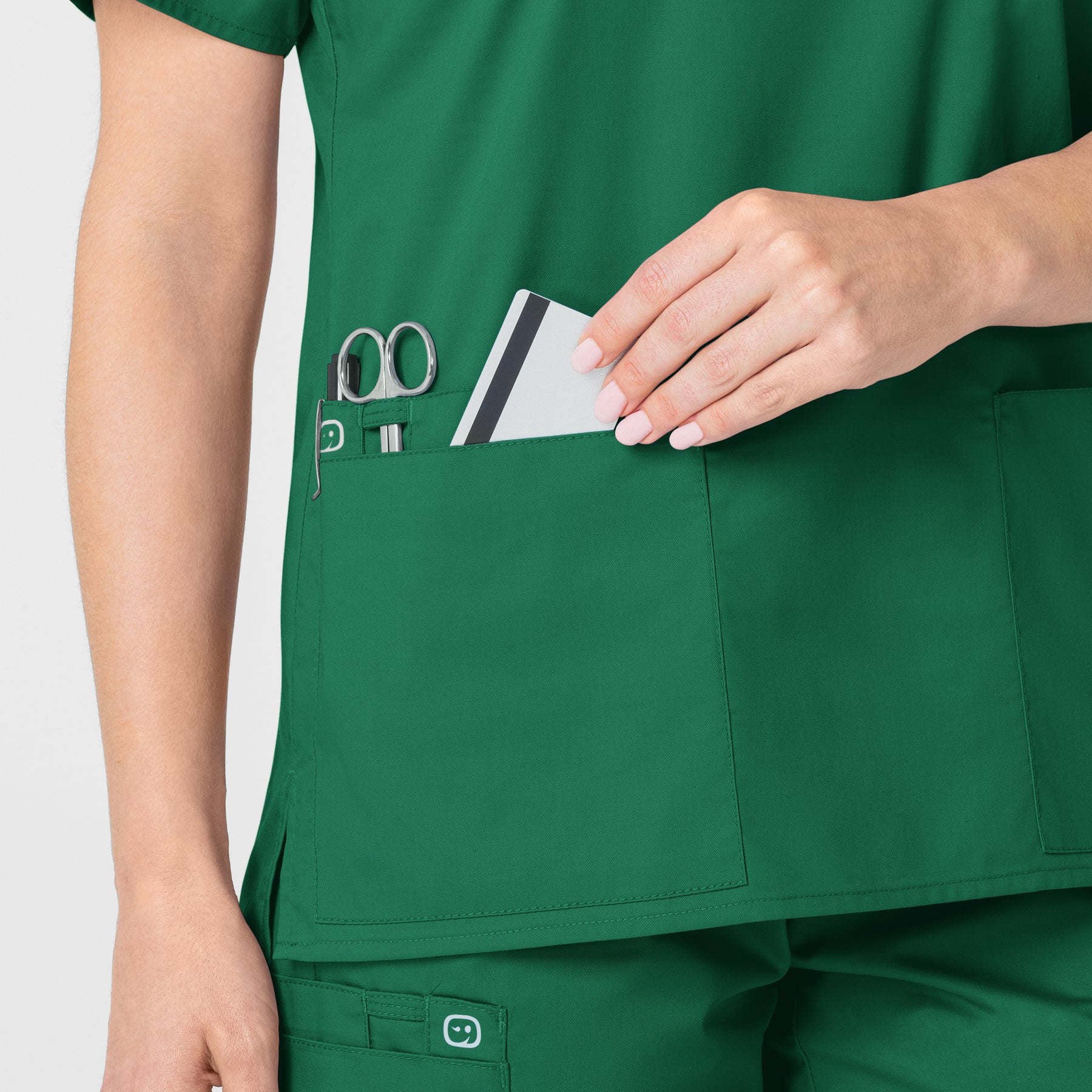 WonderWORK Women's V-Neck Scrub Top - Hunter