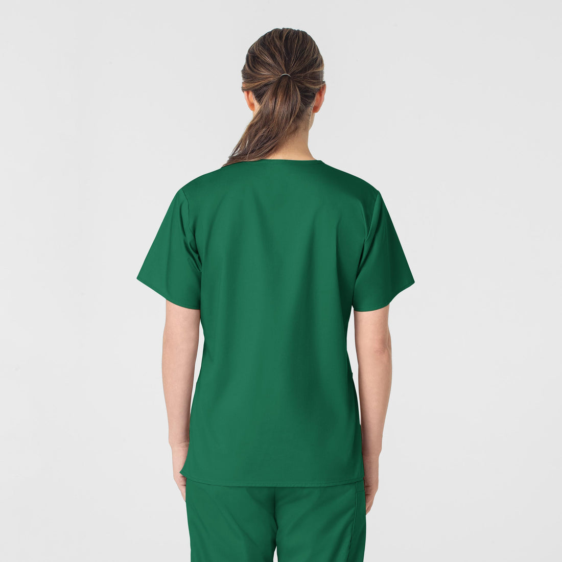 WonderWORK Women's V-Neck Scrub Top Hunter back view
