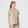 WonderWORK Women's V-Neck Scrub Top - Khaki