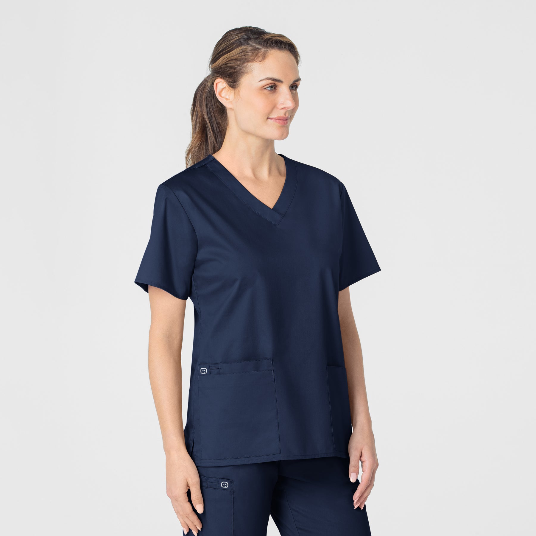 WonderWORK Women's V-Neck Scrub Top - Navy