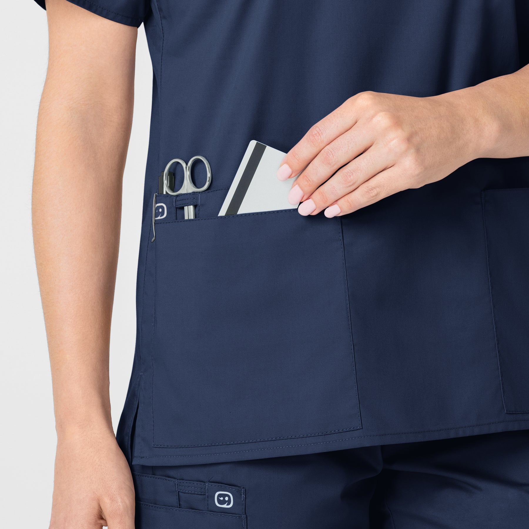 WonderWORK Women's V-Neck Scrub Top - Navy