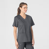 WonderWORK Women's V-Neck Scrub Top - Pewter