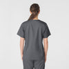 WonderWORK Women's V-Neck Scrub Top Pewter back view