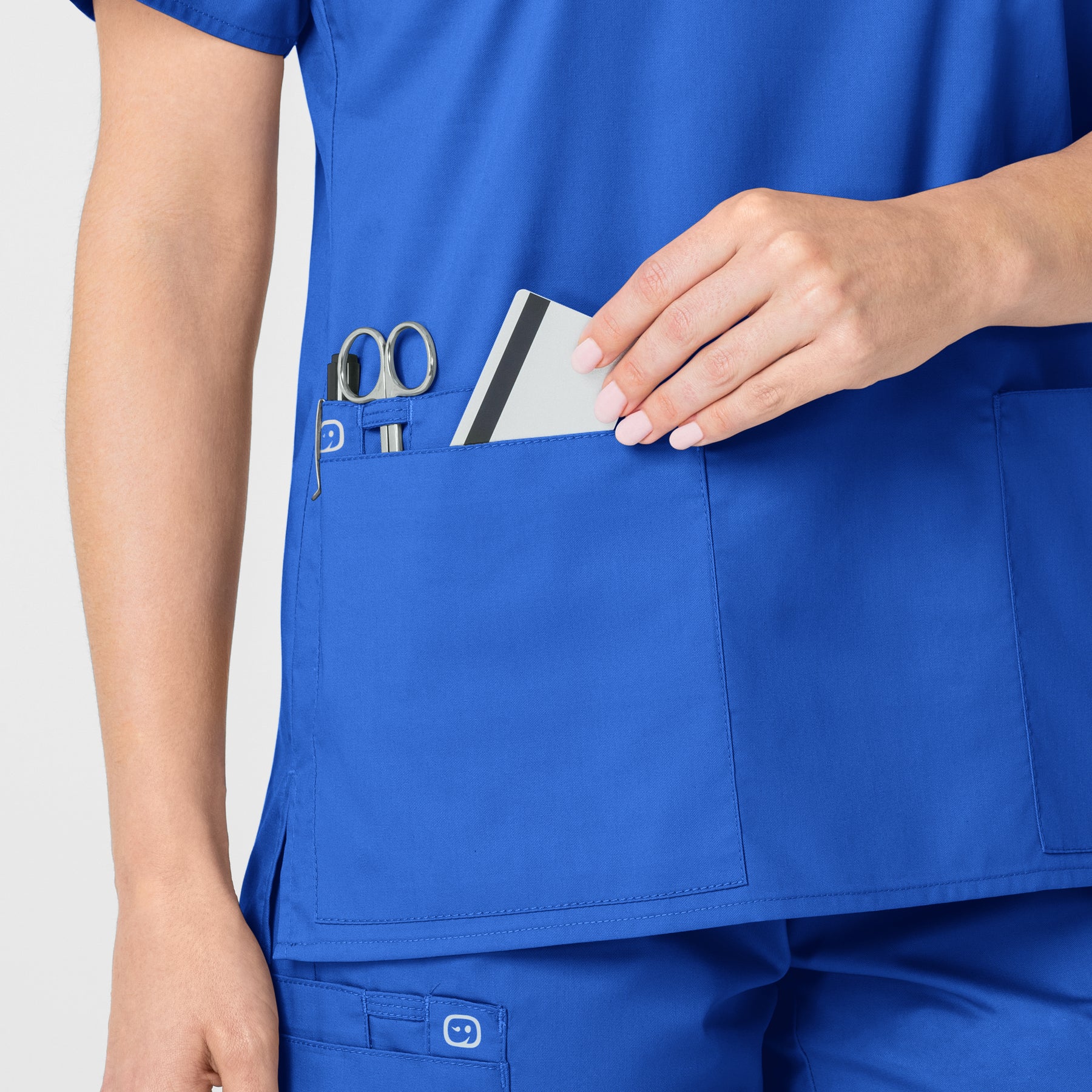 WonderWORK Women's V-Neck Scrub Top - Royal