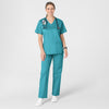 WonderWORK Women's V-Neck Scrub Top - Teal Blue