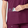 WonderWORK Women's V-Neck Scrub Top - Wine