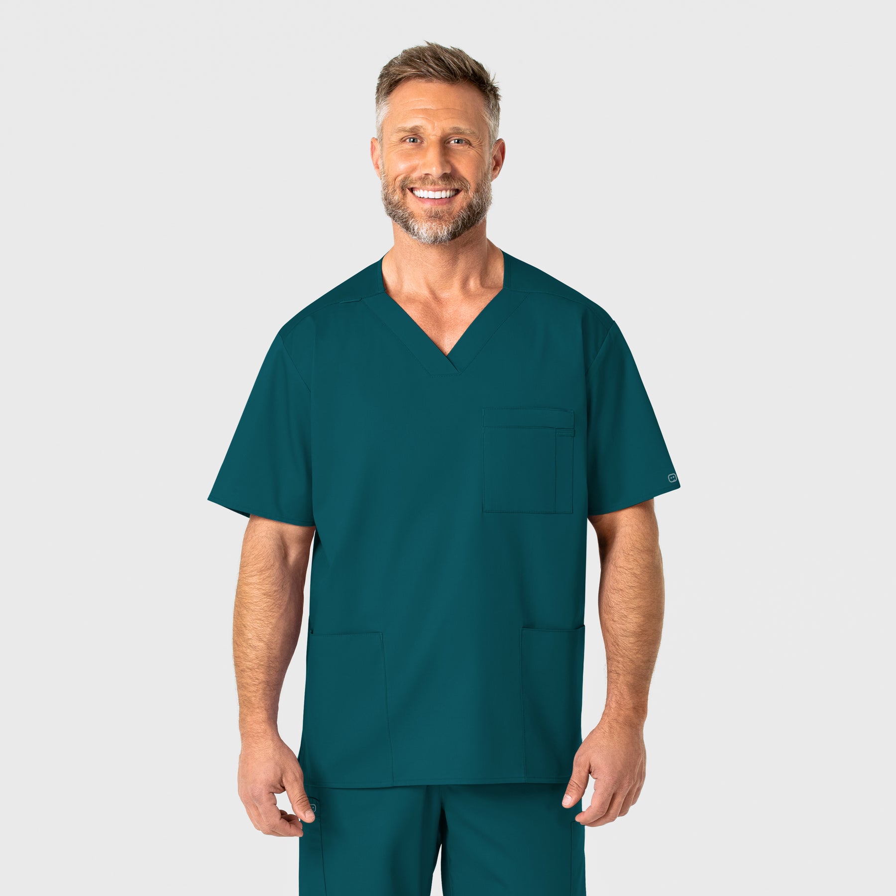 WonderWORK Men's V-Neck Scrub Top - Caribbean