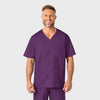 WonderWORK Men's V-Neck Scrub Top - Eggplant