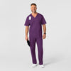 WonderWORK Men's V-Neck Scrub Top Eggplant full scrub set