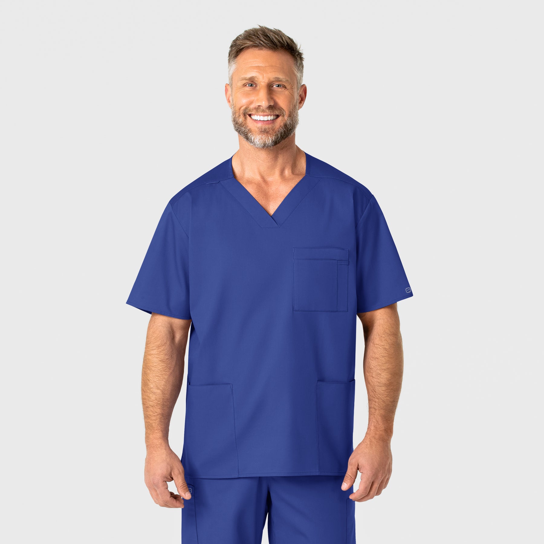 WonderWORK Men's V-Neck Scrub Top - Galaxy Blue