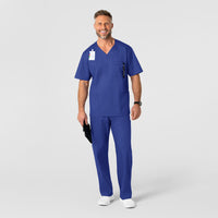 WonderWORK Men's V-Neck Scrub Top Galaxy Blue full scrub set