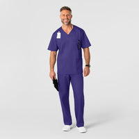 WonderWORK Men's V-Neck Scrub Top Grape full scrub set