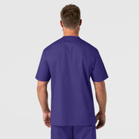 WonderWORK Men's V-Neck Scrub Top Grape back view