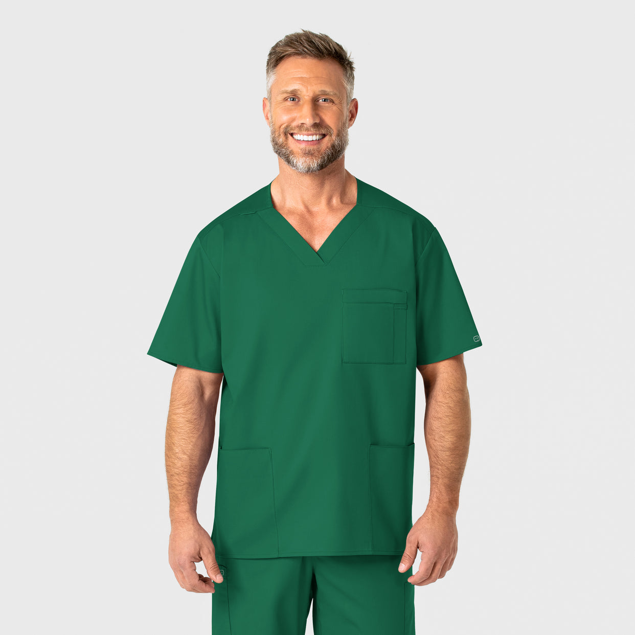 WonderWORK Men's V-Neck Scrub Top - Hunter