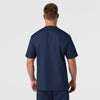 WonderWORK Men's V-Neck Scrub Top Navy back view