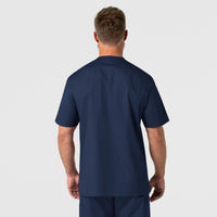 WonderWORK Men's V-Neck Scrub Top Navy back view