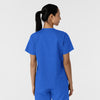 WORK Women's Curved V-Neck Scrub Top Royal back view