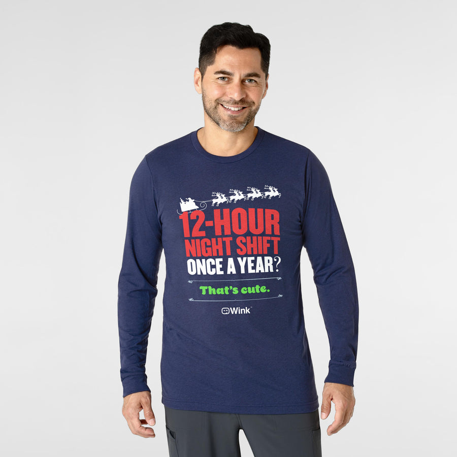 Unisex Long Sleeve Holiday Tee 12-Hour Night Shift Christmas tshirt alt view