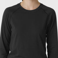 Knits and Layers Women's Watch Window Long Sleeve Underscrub Top Black front detail