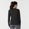 Knits and Layers Women's Watch Window Long Sleeve Underscrub Top Black back view