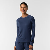 Layers Women's Watch Window Long Sleeve Underscrub Top Navy