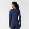 Layers Women's Watch Window Long Sleeve Underscrub Top Navy back view