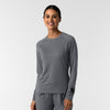Layers Women's Watch Window Long Sleeve Underscrub Top Pewter
