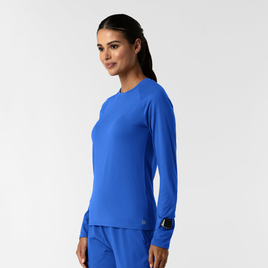 Layers Women's Watch Window Long Sleeve Underscrub Top Royal side view