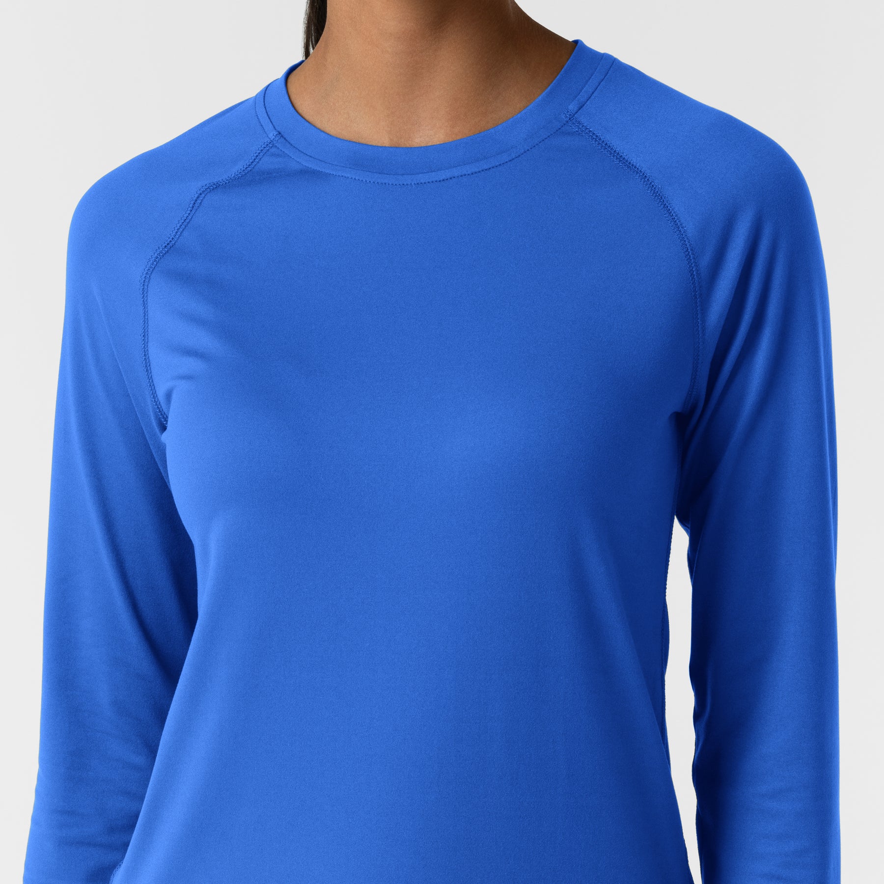 Layers Women's Watch Window Long Sleeve Underscrub Top Royal front detail