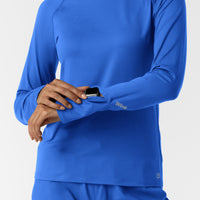 Layers Women's Watch Window Long Sleeve Underscrub Top Royal side detail 1
