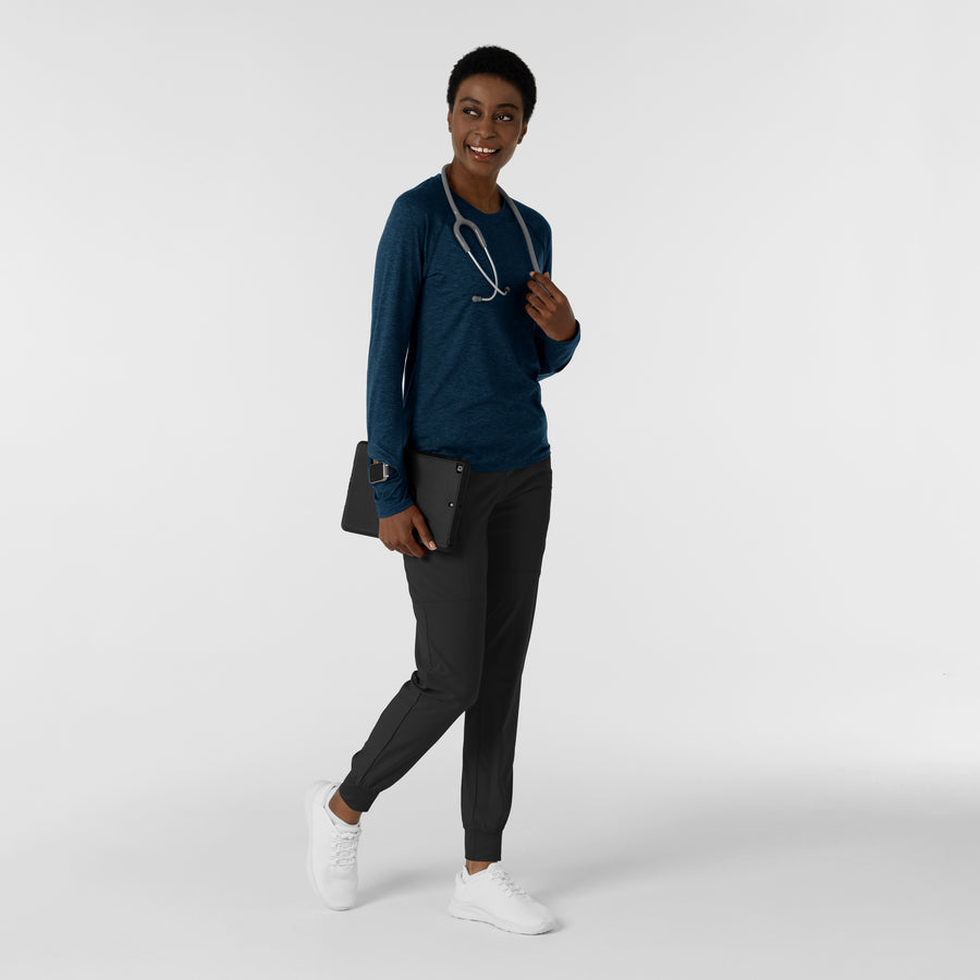 Women's Watch Window Long Sleeve Underscrub Top - Royal Heather scrub t-shirt