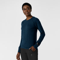 Women's Watch Window Long Sleeve Underscrub Top - Royal Heather side