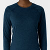 Women's Watch Window Long Sleeve Underscrub Top - Royal Heather neckline