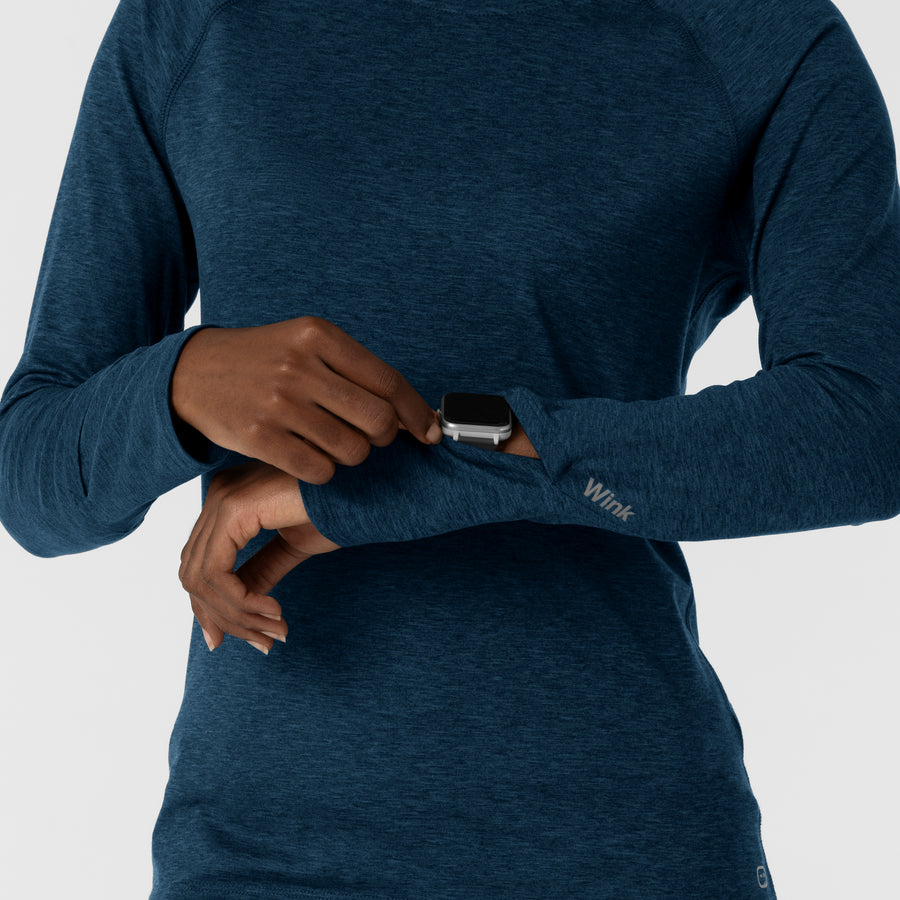 Women's Watch Window Long Sleeve Underscrub Top - Royal Heather smart watch sleeve 1