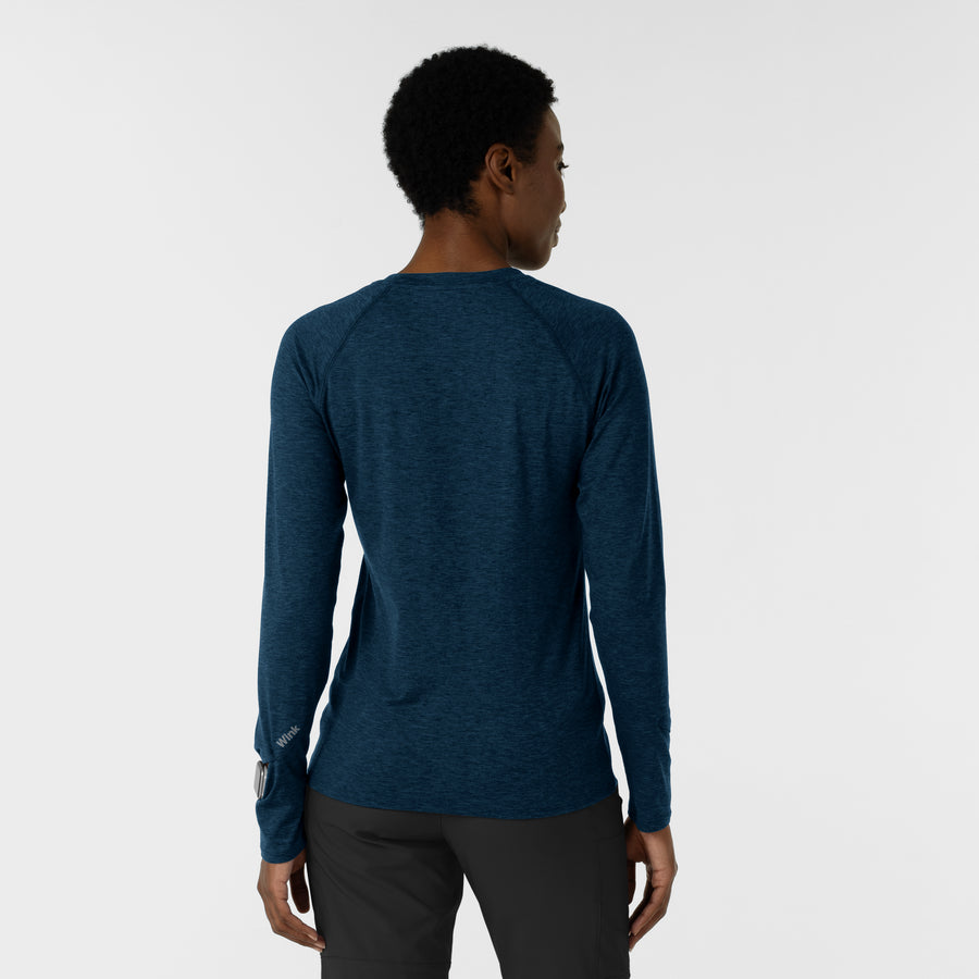 Women's Watch Window Long Sleeve Underscrub Top - Royal Heather back