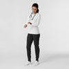 Knits and Layers Women's Watch Window Long Sleeve Underscrub Top White full scrub set