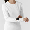 Knits and Layers Women's Watch Window Long Sleeve Underscrub Top White side detail 1