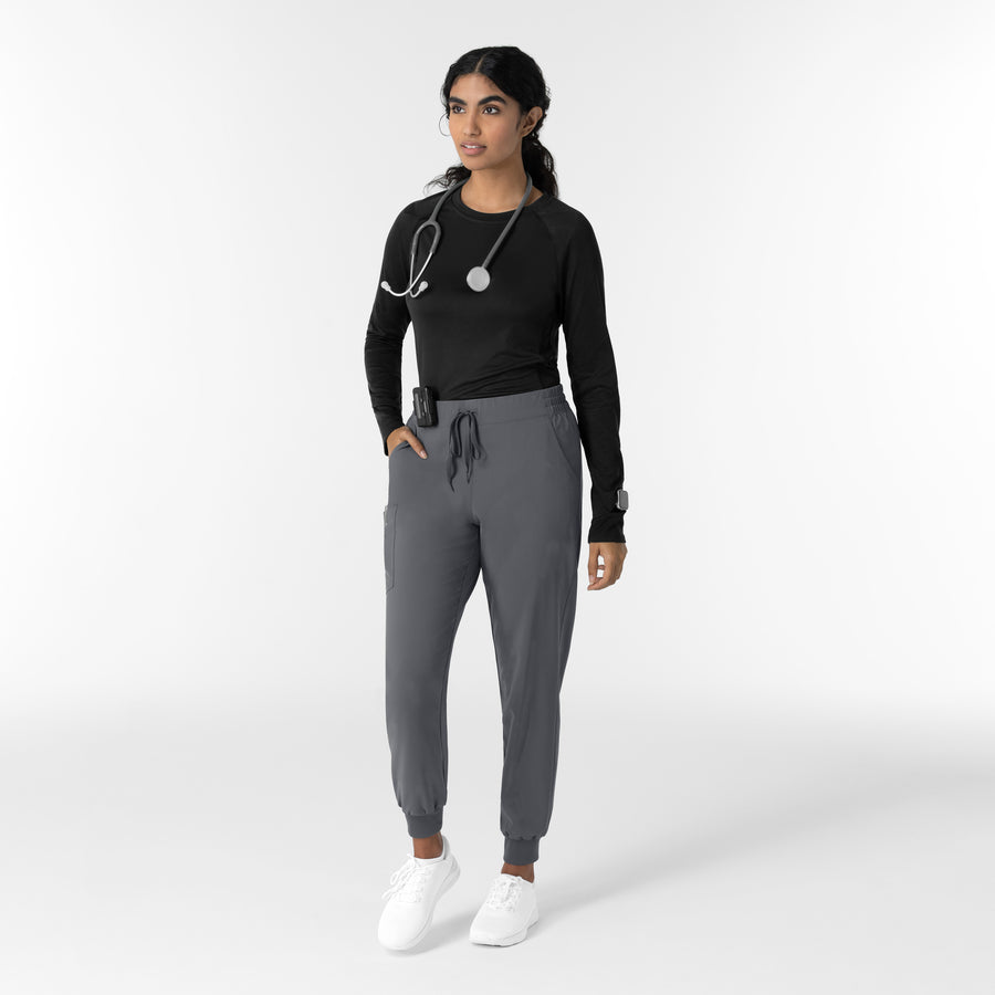 Layers Women's Engineered Underscrub Tee Black full scrub set