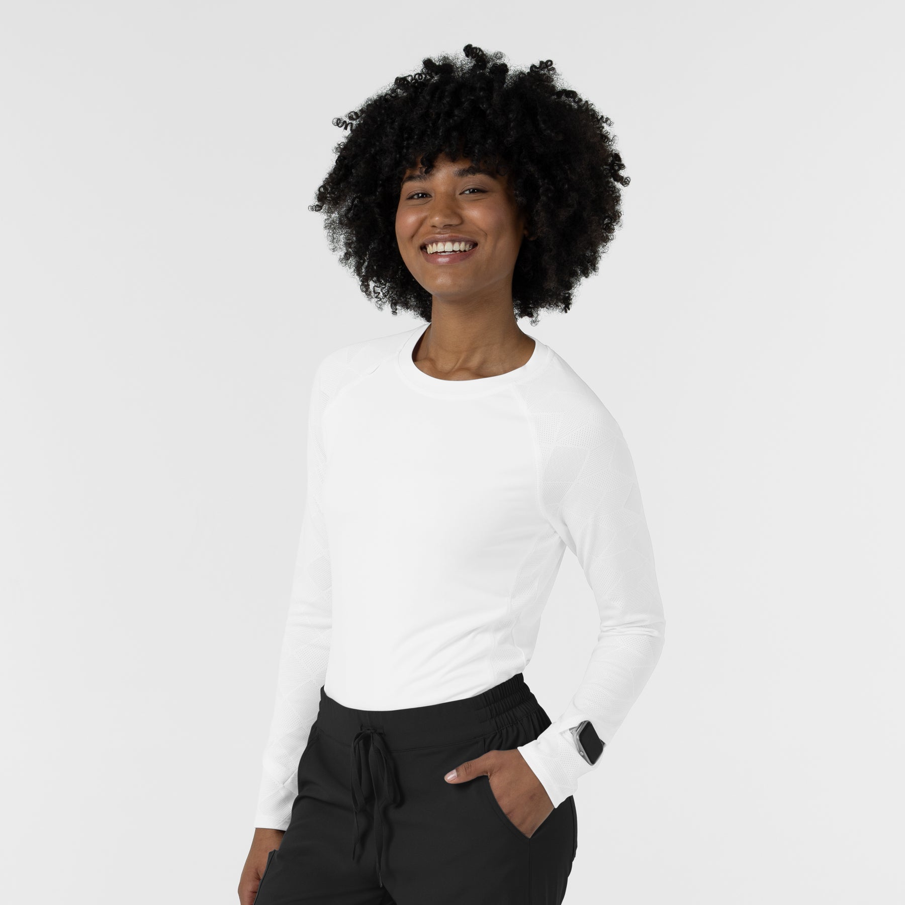 Layers Women's Engineered Underscrub Tee White side view